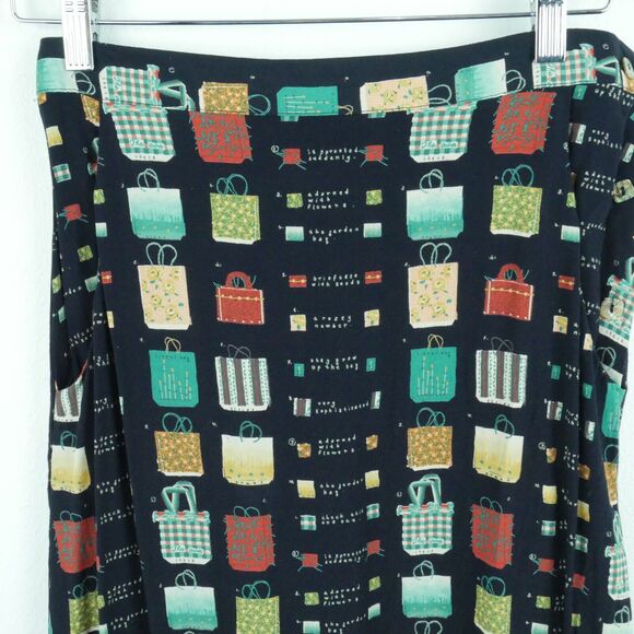 Vintage Medium Skirt Midi Y2K Novelty Print Boho Whimsigoth Artsy Maximalist - Picture 2 of 8